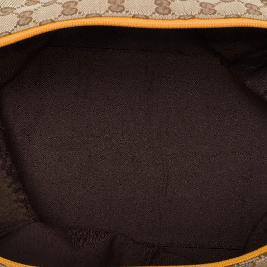 Gucci GG Canvas Web Travel Bag Beige Canvas Very good - Model View