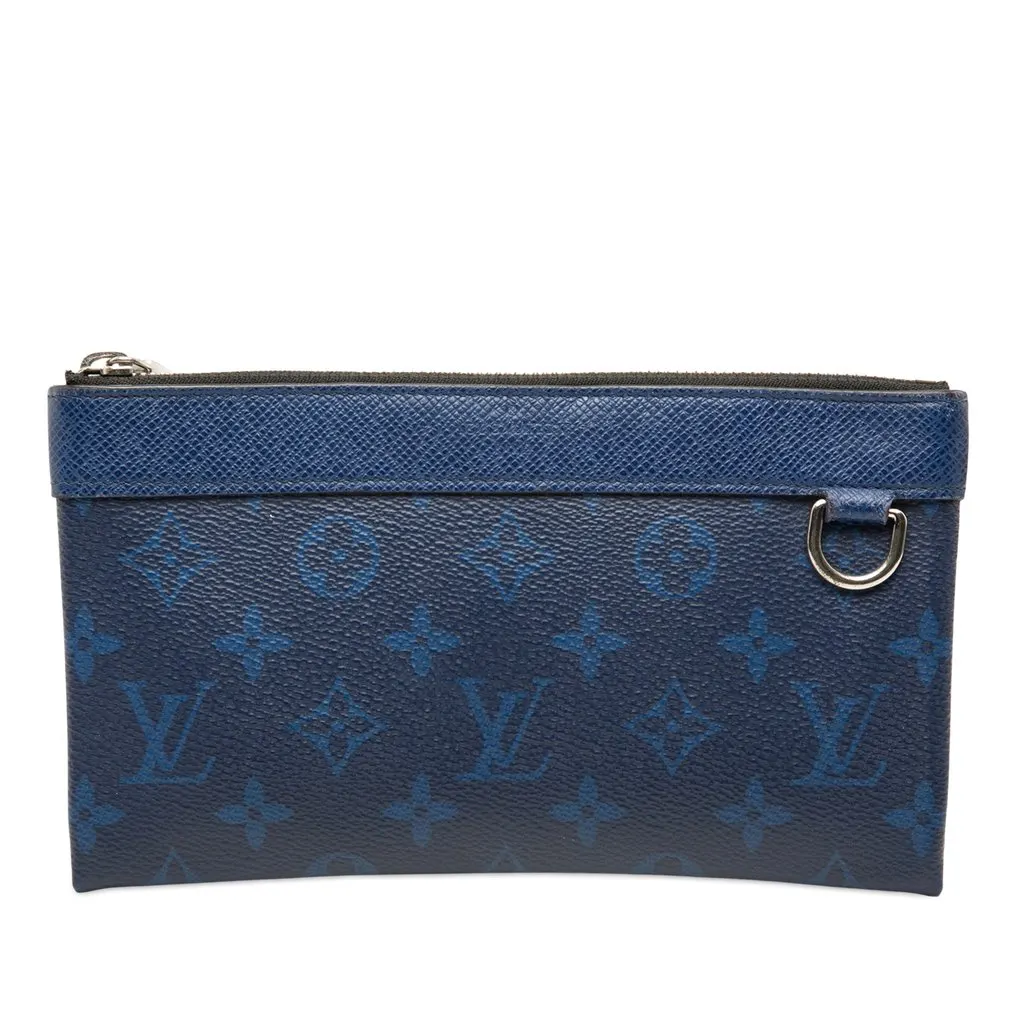 Louis Vuitton Monogram Taigarama Pochette Discovery PM Blue Very good - Front View