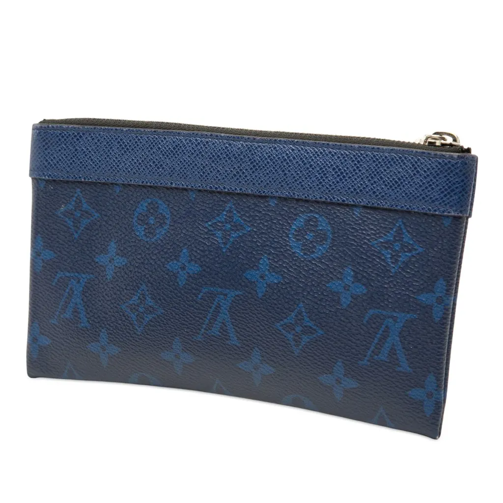 Louis Vuitton Monogram Taigarama Pochette Discovery PM Blue Very good - Back View