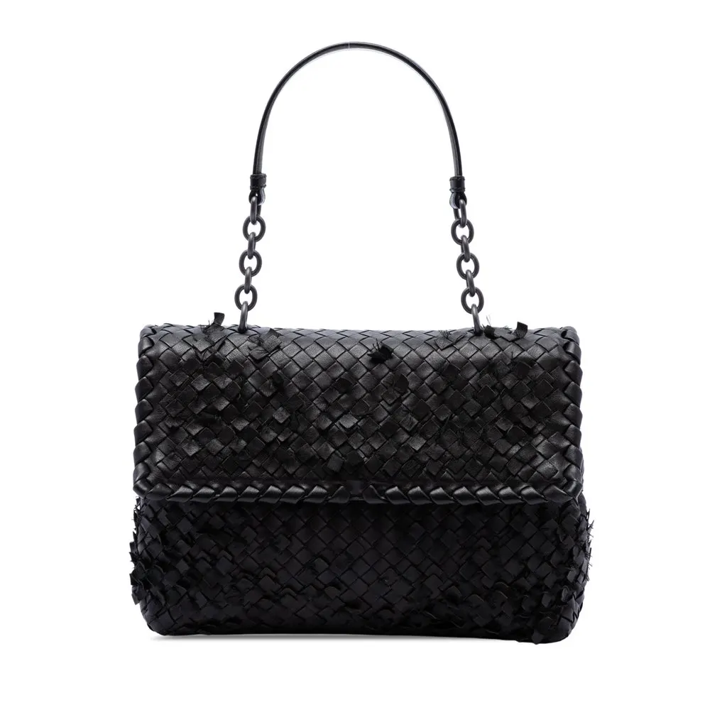 Bottega Veneta Nappa Intrecciato Tobu Olimpia Shoulder Bag Brown Leather Very good - Front View