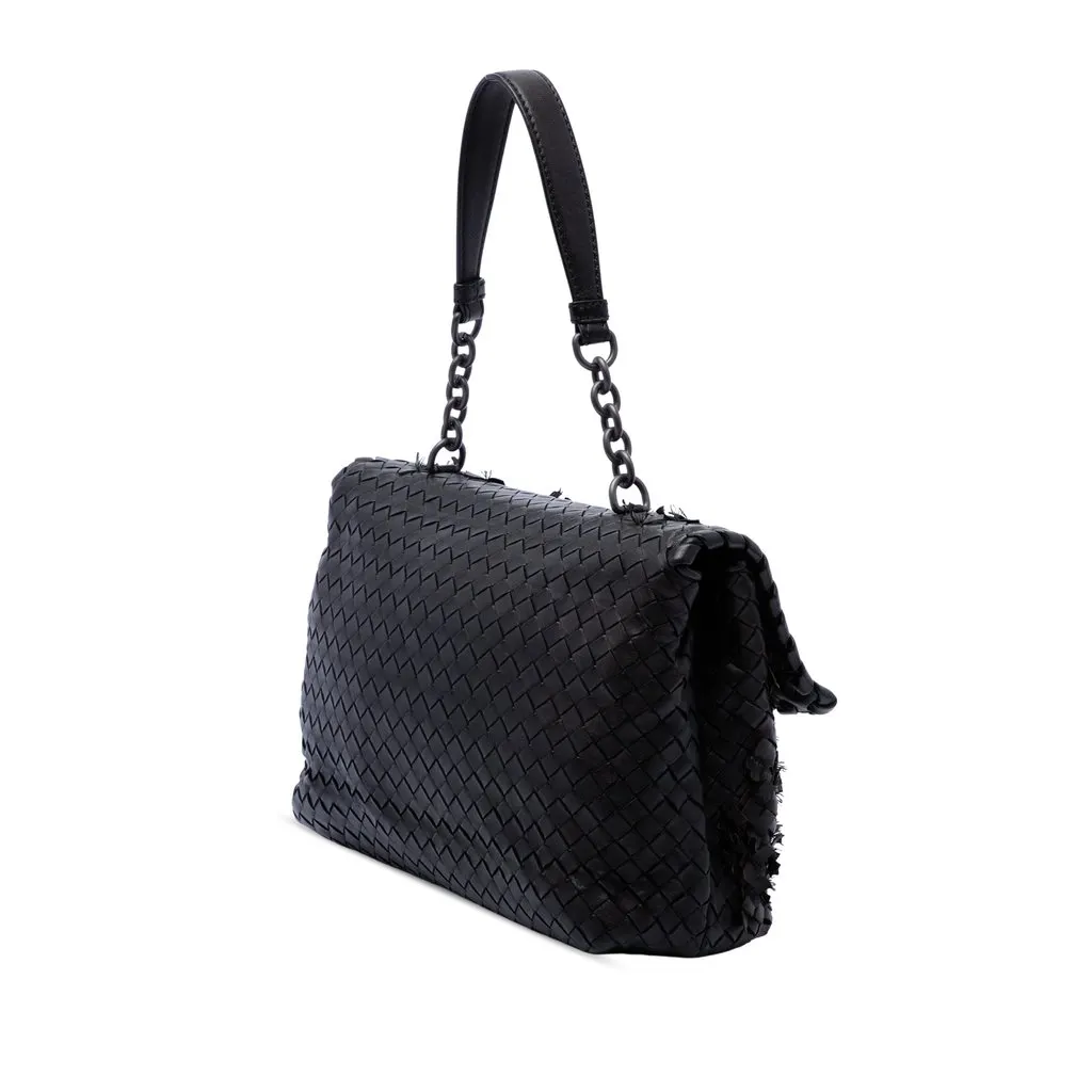 Bottega Veneta Nappa Intrecciato Tobu Olimpia Shoulder Bag Brown Leather Very good - Back View