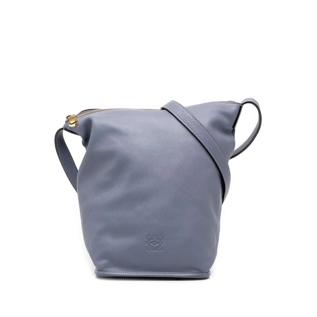 Loewe Leather Anagram Crossbody Purple Leather Good - Front View