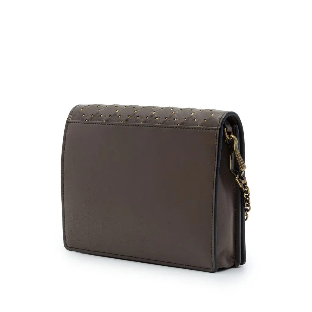 Bottega Veneta Studded Nappa Catena Wallet On Chain Brown Leather Very good - Back View
