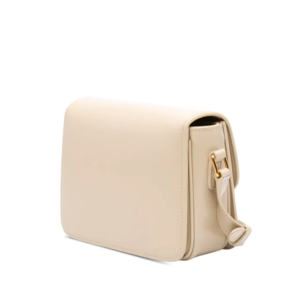 Celine Teen Shiny Calfskin Triomphe Crossbody Brown Leather Very good - Back View