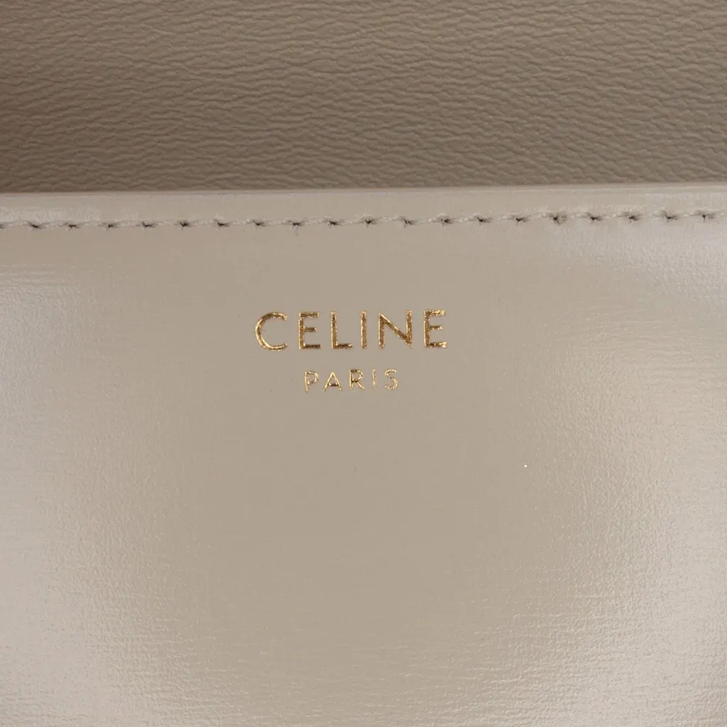 Celine Teen Shiny Calfskin Triomphe Crossbody Brown Leather Very good - Box View