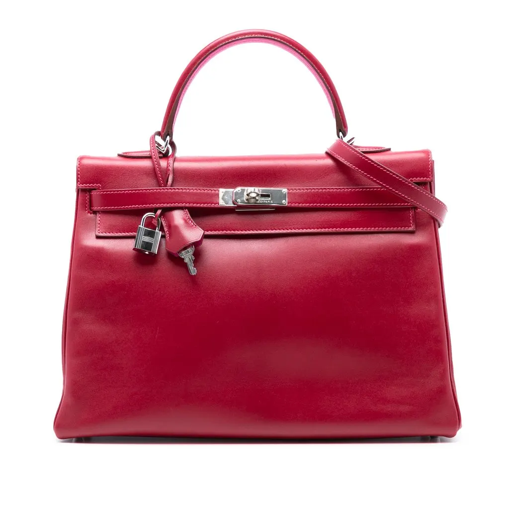 Hermès Box Calf Verso Kelly II Retourne 35 Red Leather Very good - Front View