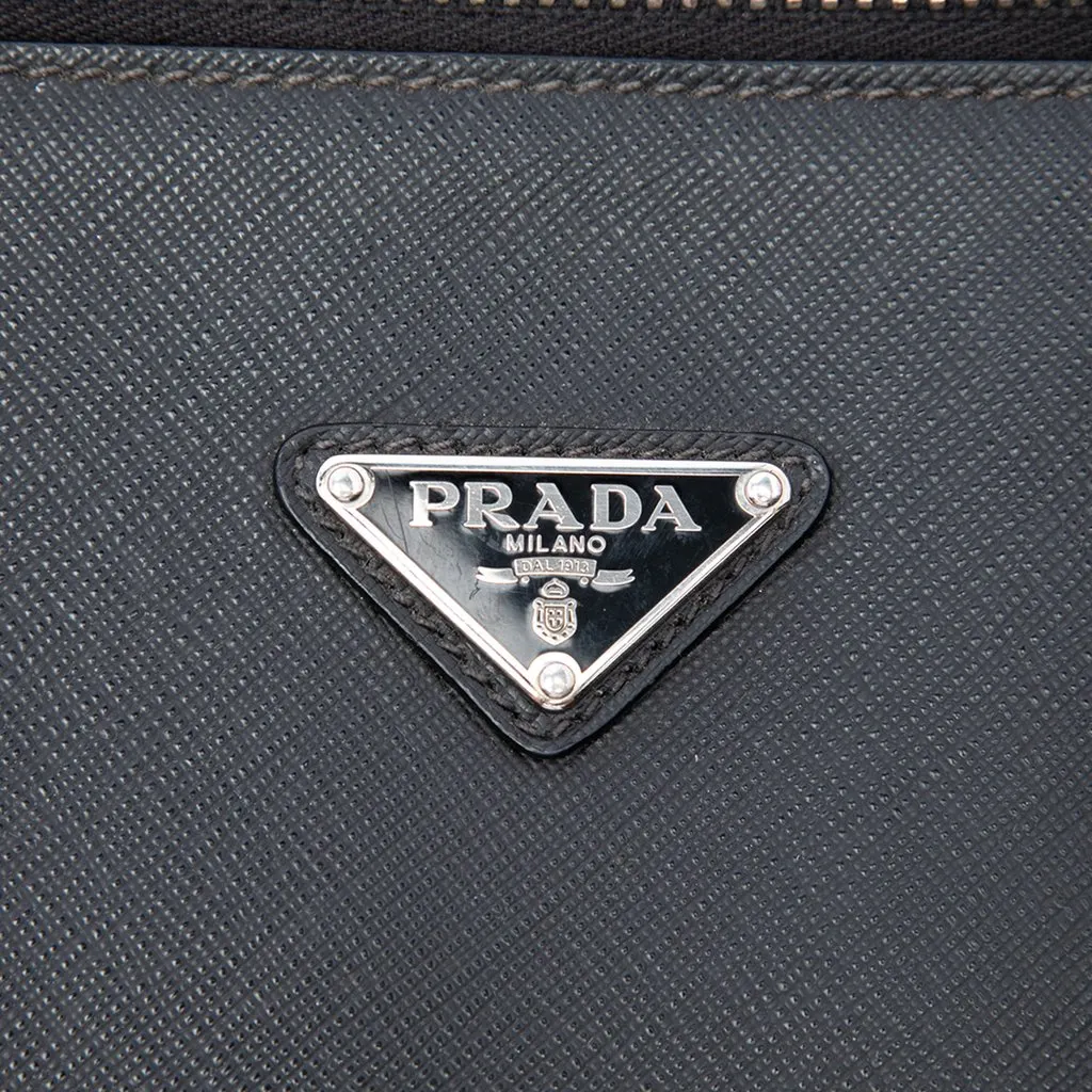 Prada Saffiano North South Tote Black Leather Good - Box View