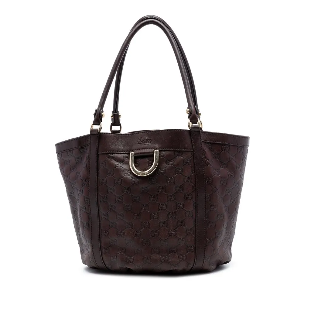 Gucci Guccissima Abbey D Ring Tote Brown Leather Very good - Front View