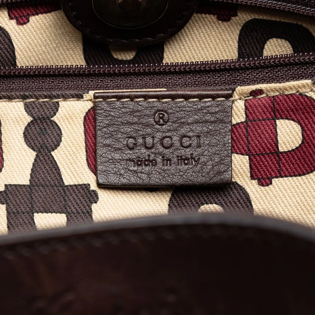 Gucci Guccissima Abbey D Ring Tote Brown Leather Very good - Box View