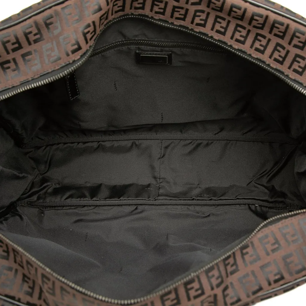 Fendi Zucchino Canvas Business Bag Brown Very good - Model View