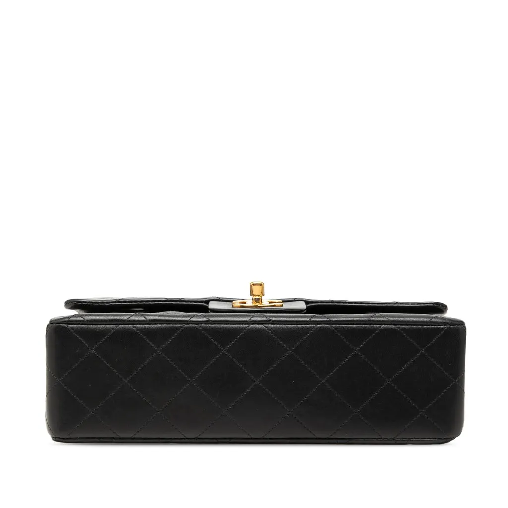 Chanel Small Classic Lambskin Double Flap Black Leather Very good - Inside View