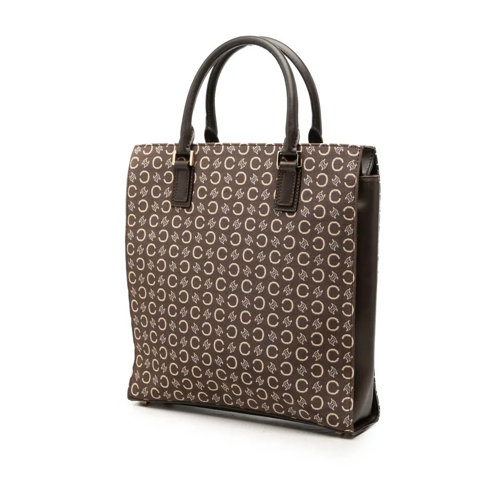 Celine C Macadam Canvas Tote Brown Canvas Very good - Back View