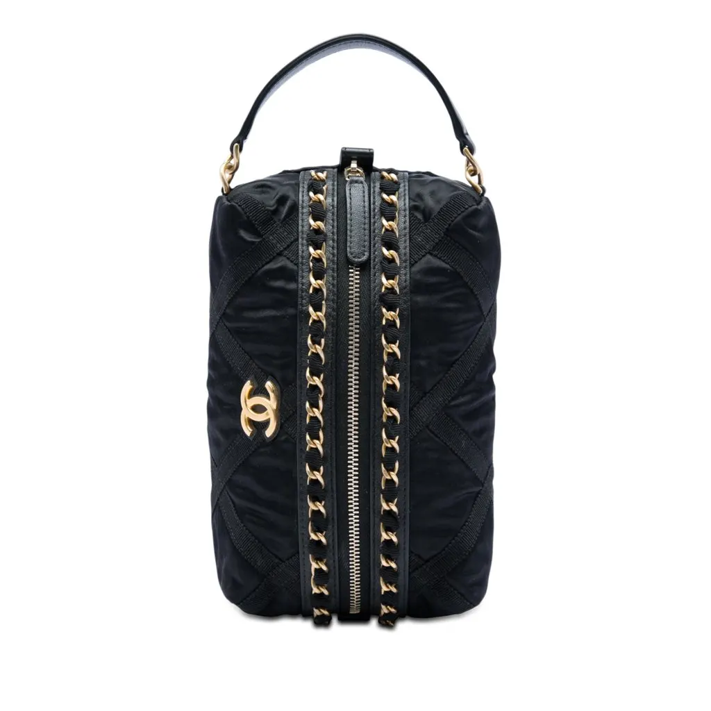 Chanel Nylon Grosgrain Lifestyle Pouch Black Polyamide Very good - Front View