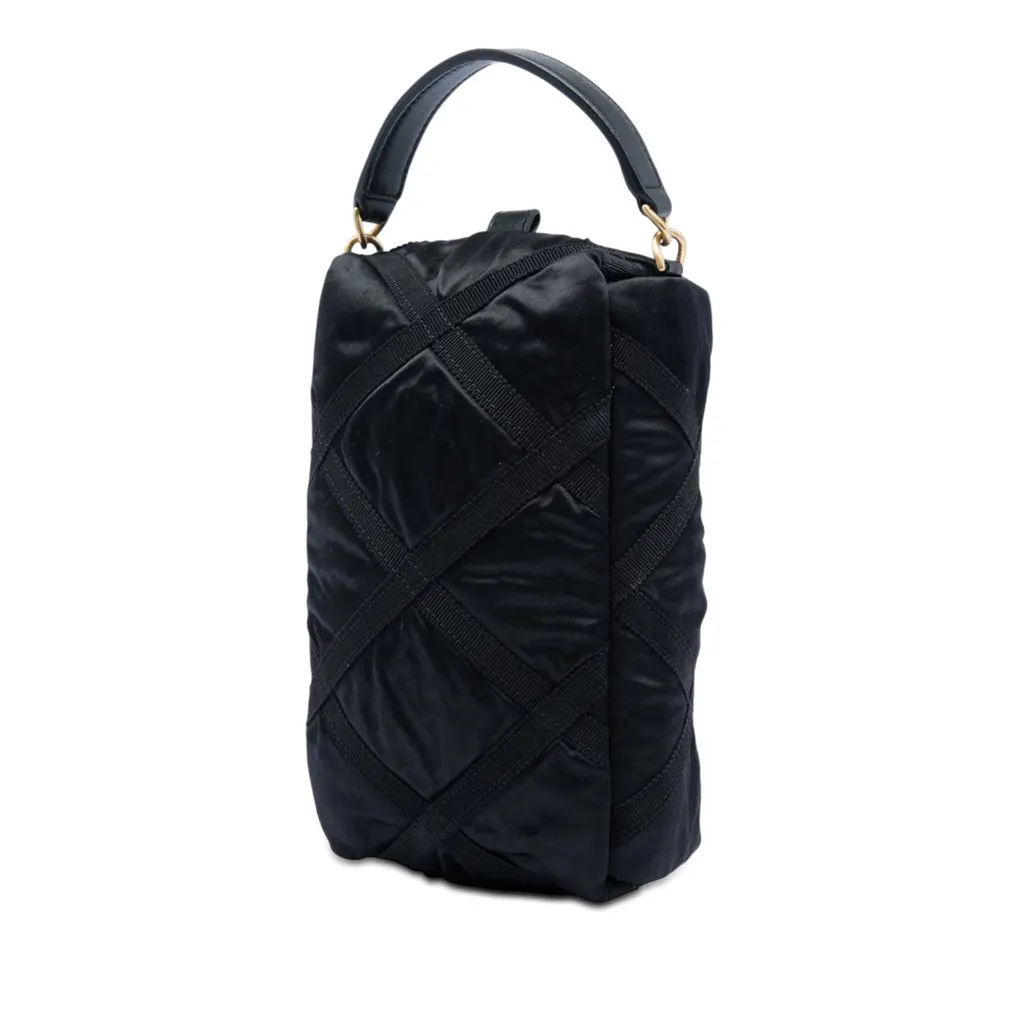 Chanel Nylon Grosgrain Lifestyle Pouch Black Polyamide Very good - Back View