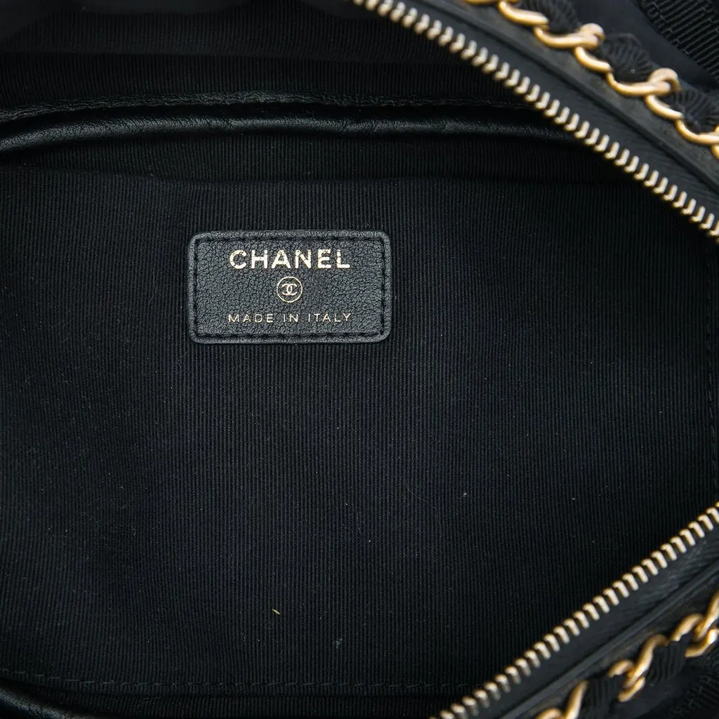 Chanel Nylon Grosgrain Lifestyle Pouch Black Polyamide Very good - Model View