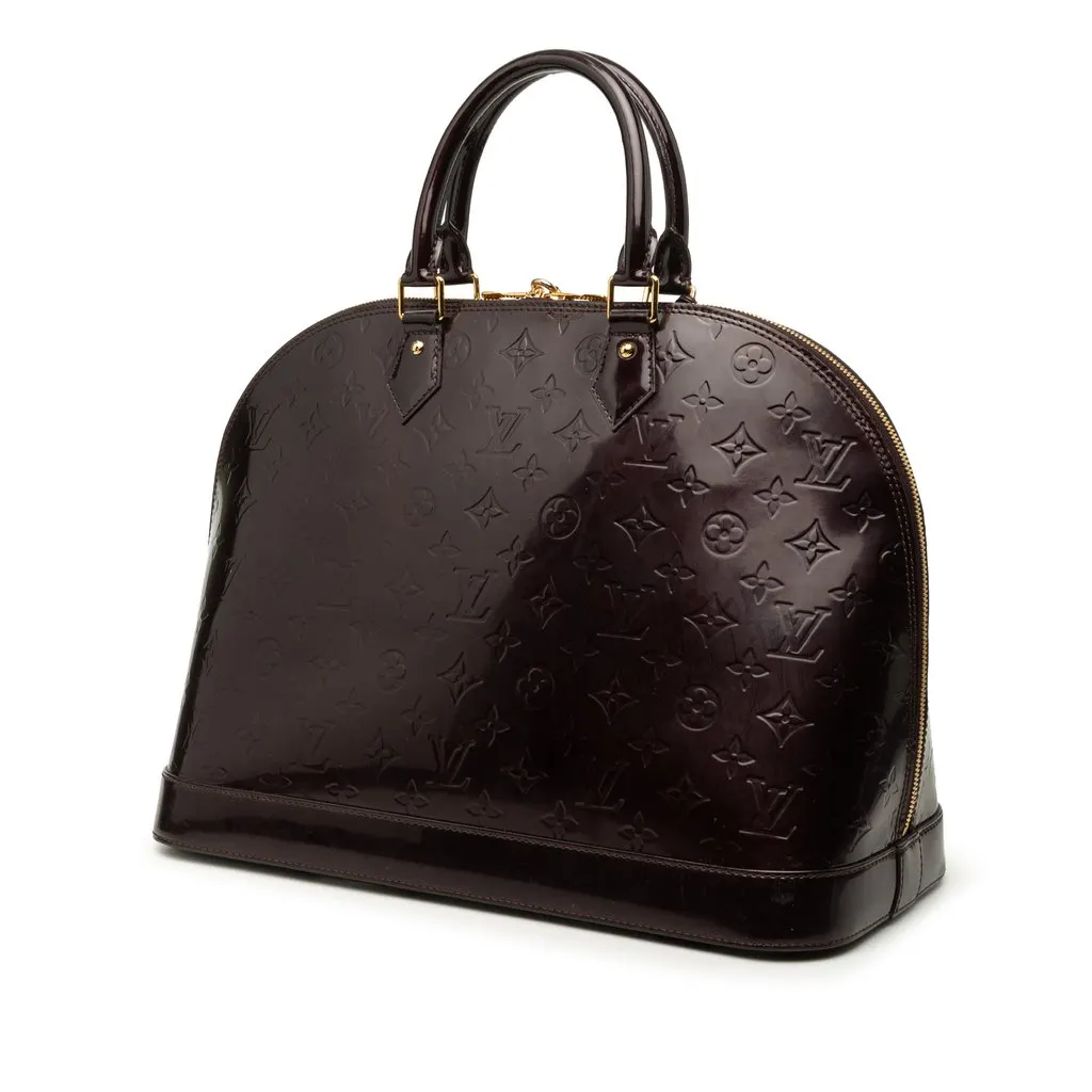 Louis Vuitton Monogram Vernis Alma GM Purple Leather Very good - Back View