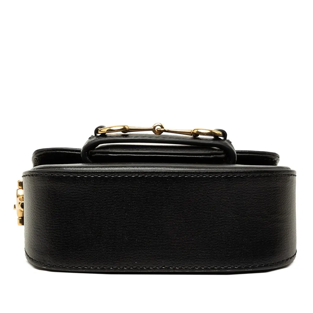 Gucci Mini Calfskin Web Horsebit 1955 Satchel Black Leather Very good - Inside View