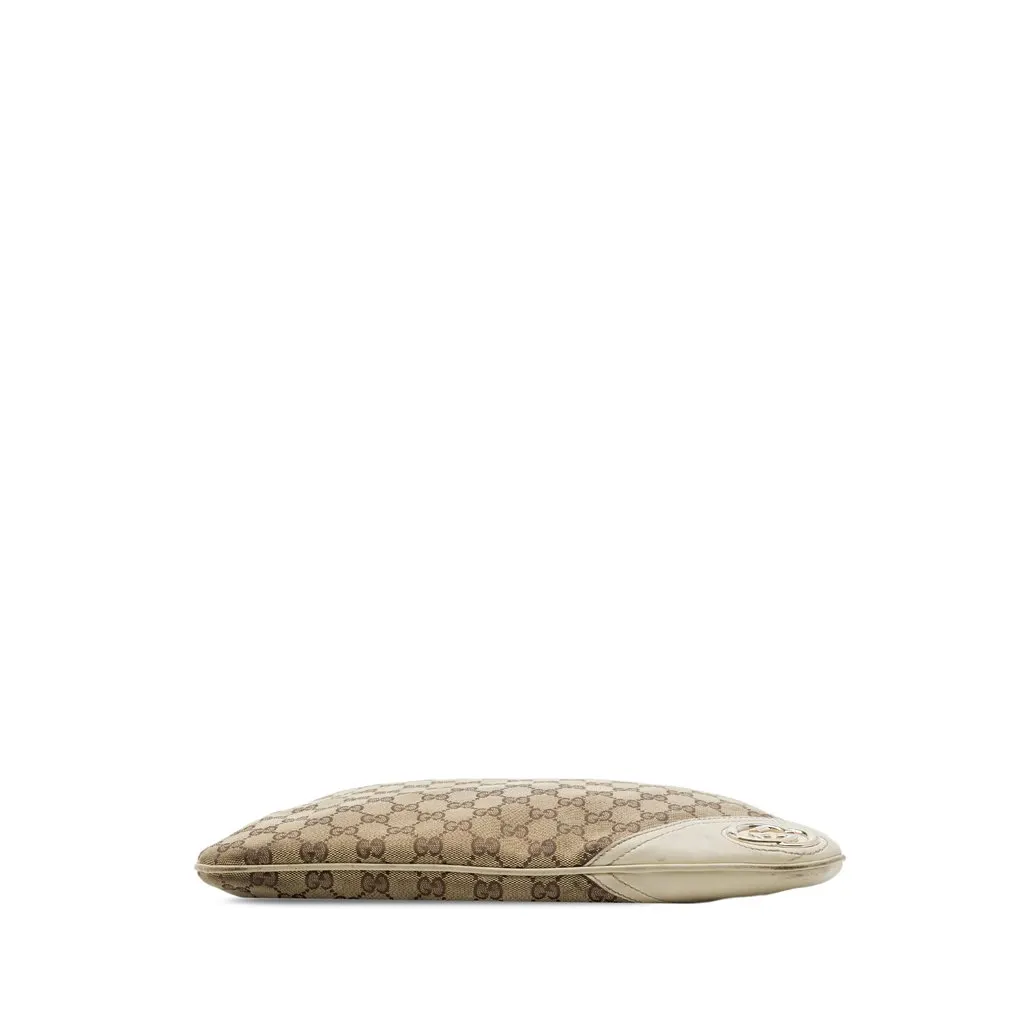 Gucci GG Canvas New Britt Hobo Beige Canvas Good - Inside View