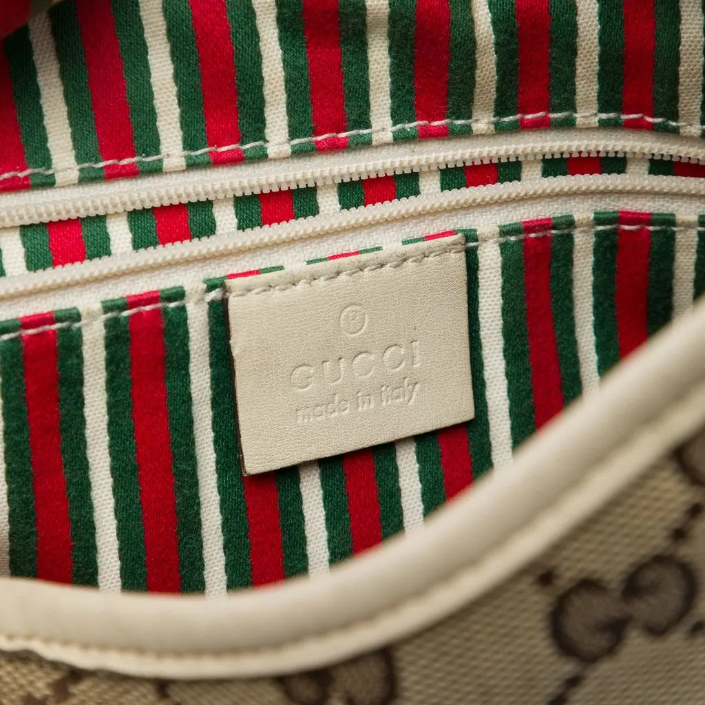 Gucci GG Canvas New Britt Hobo Beige Canvas Good - Box View