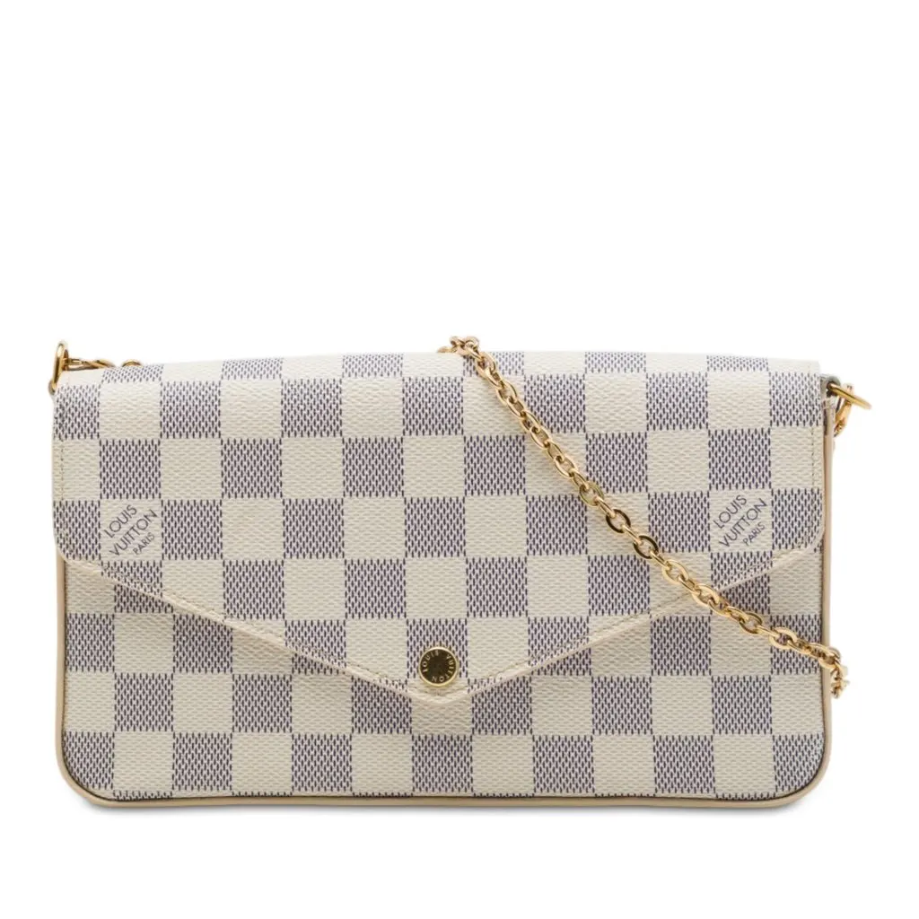 Louis Vuitton Damier Azur Pochette Felicie White Very good - Front View