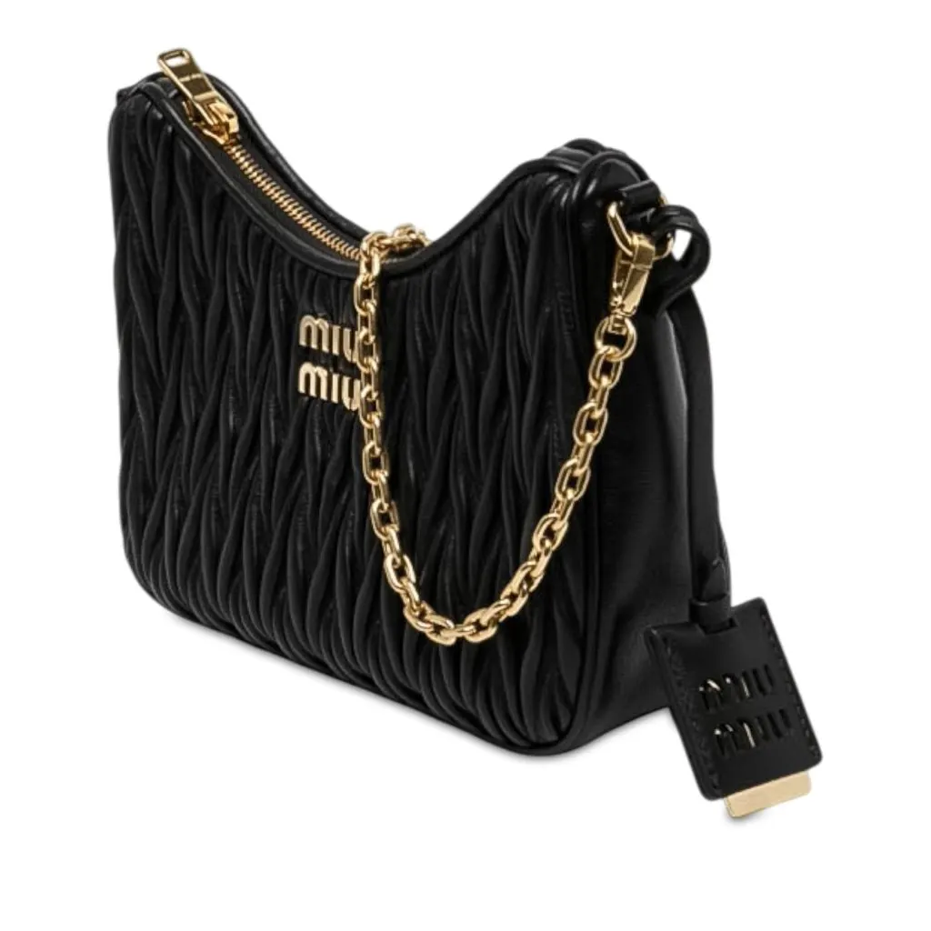 Miu Miu Matelasse Nappa Satchel Black Leather Very good - Back View