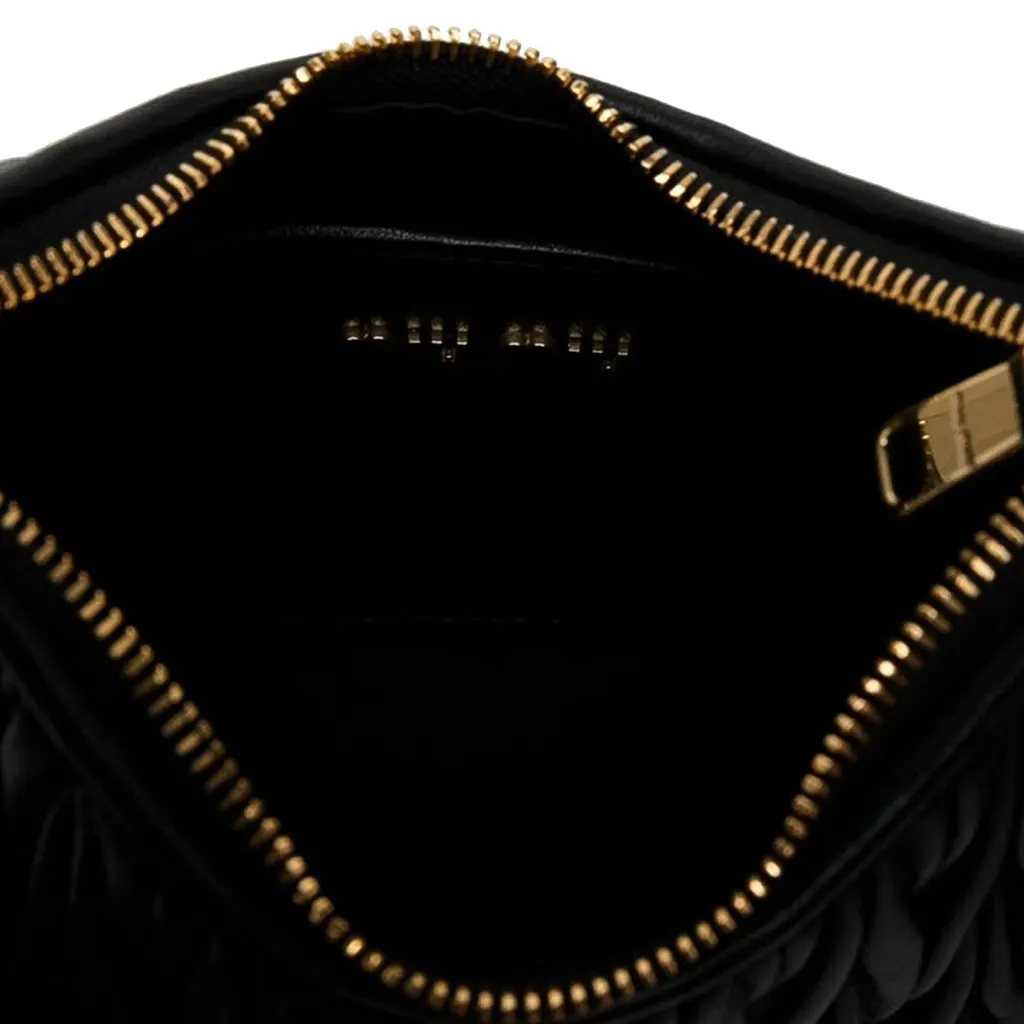Miu Miu Matelasse Nappa Satchel Black Leather Very good - Model View