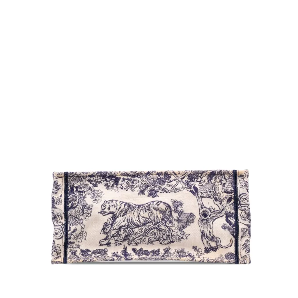 Dior Medium Canvas Embroidered Dioriviera Toile De Jouy Book Tote Blue Canvas Very good - Inside View