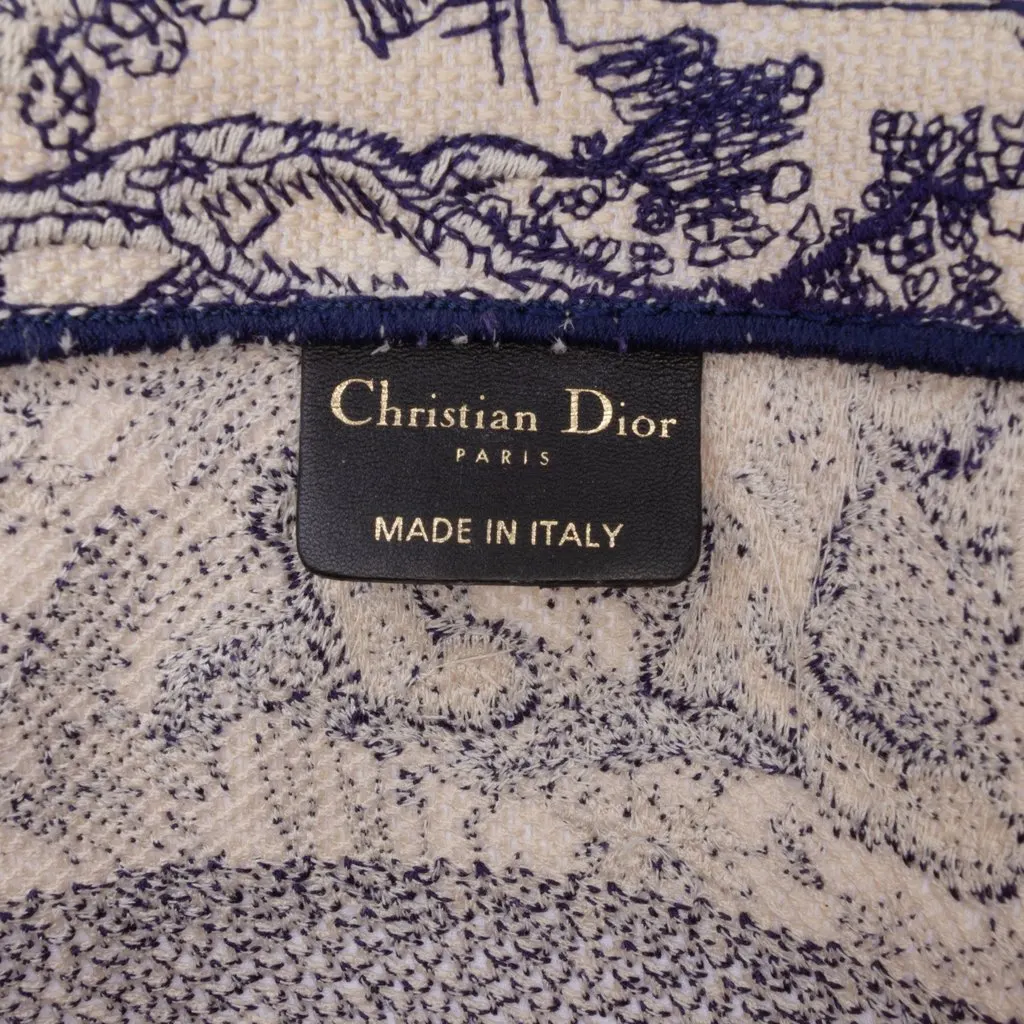 Dior Medium Canvas Embroidered Dioriviera Toile De Jouy Book Tote Blue Canvas Very good - Box View