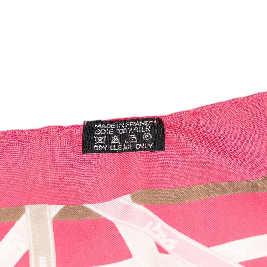 Hermès Bolduc Pointu Triangle Silk Scarf Pink Silk Good - Back View