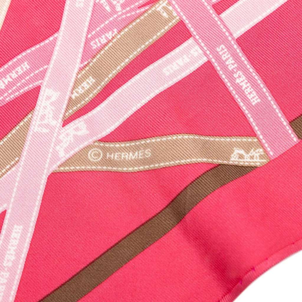 Hermès Bolduc Pointu Triangle Silk Scarf Pink Silk Good - Box View