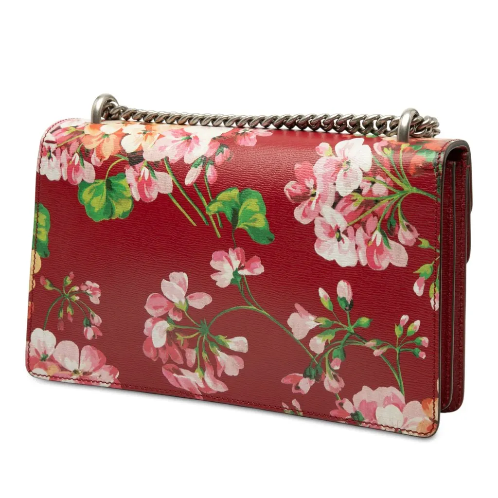 Gucci Medium Calfskin Blooms Dionysus Shoulder Bag Red Leather Good - Back View