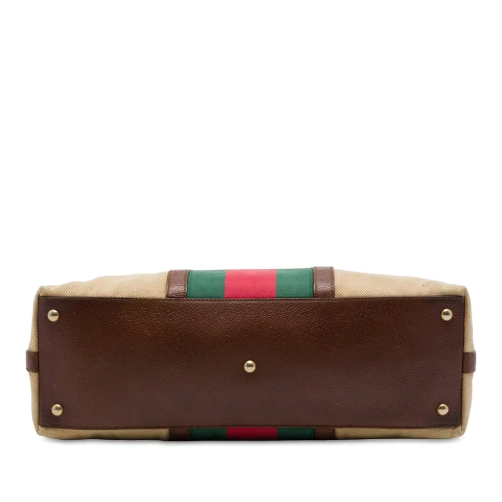 Gucci Medium Canvas Web Rania Top Handle Bag Beige Canvas Good - Inside View