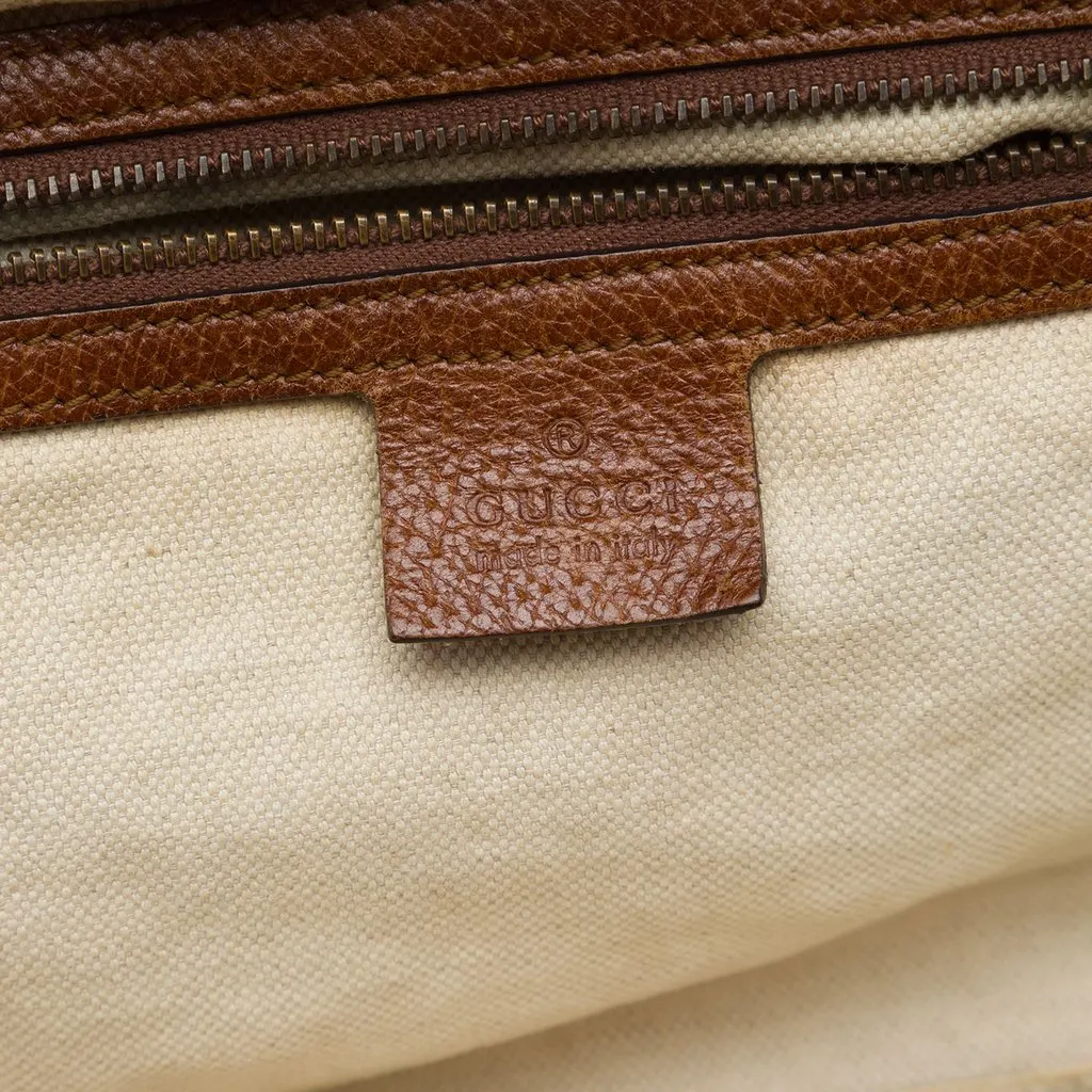 Gucci Medium Canvas Web Rania Top Handle Bag Beige Canvas Good - Box View