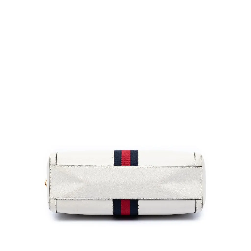Gucci Medium Calfskin Web Ophidia Top Handle Bag Beige Leather Very good - Inside View