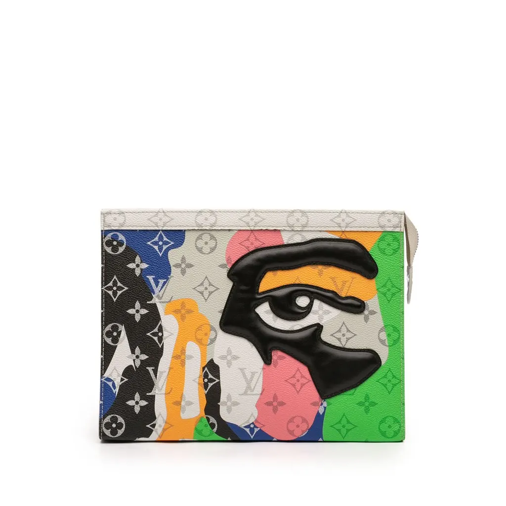 Louis Vuitton Monogram KidSuper Pochette Voyage MM White Very good - Front View