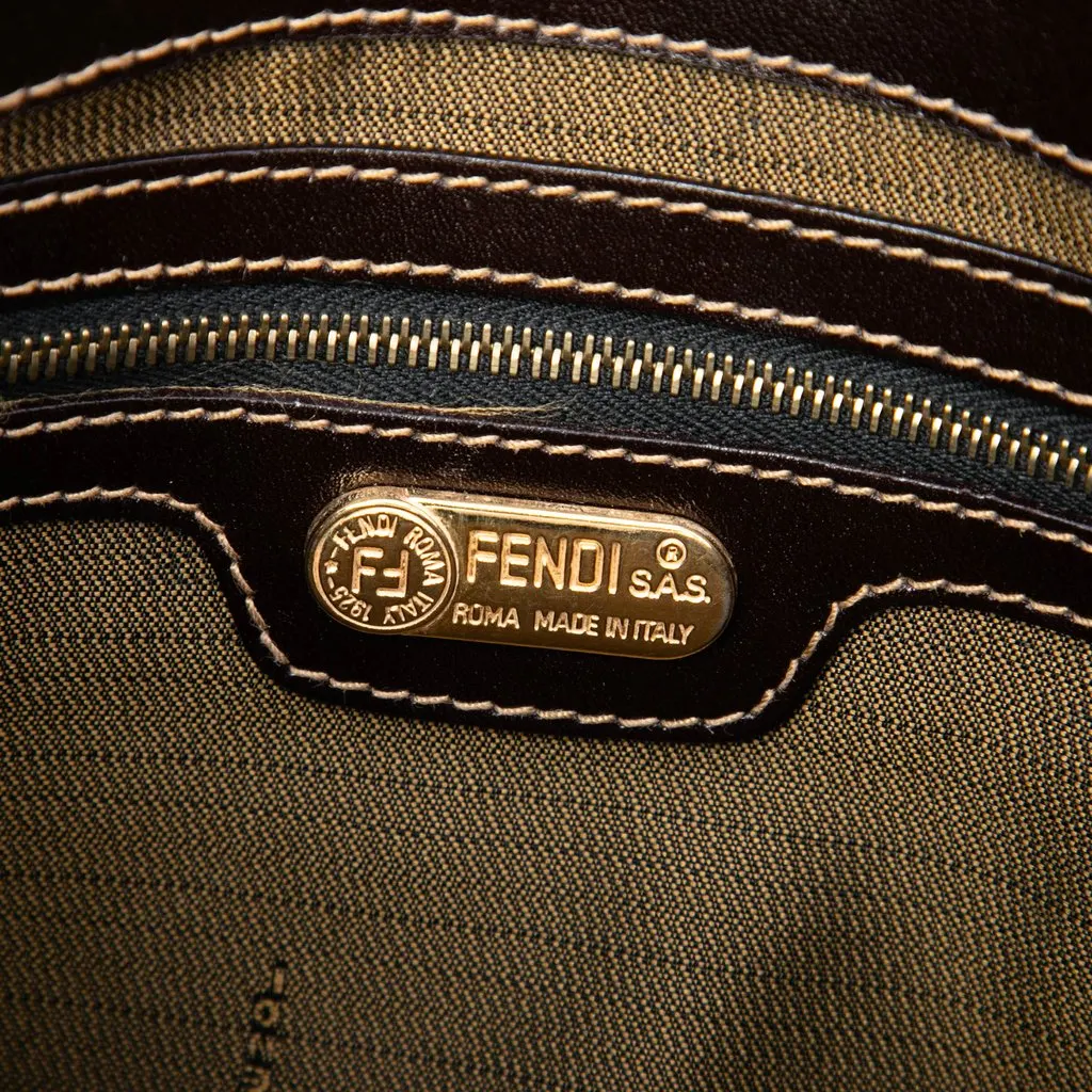 Fendi Zucca Canvas Flap Shoulder Bag Brown Canvas Very good - Box View