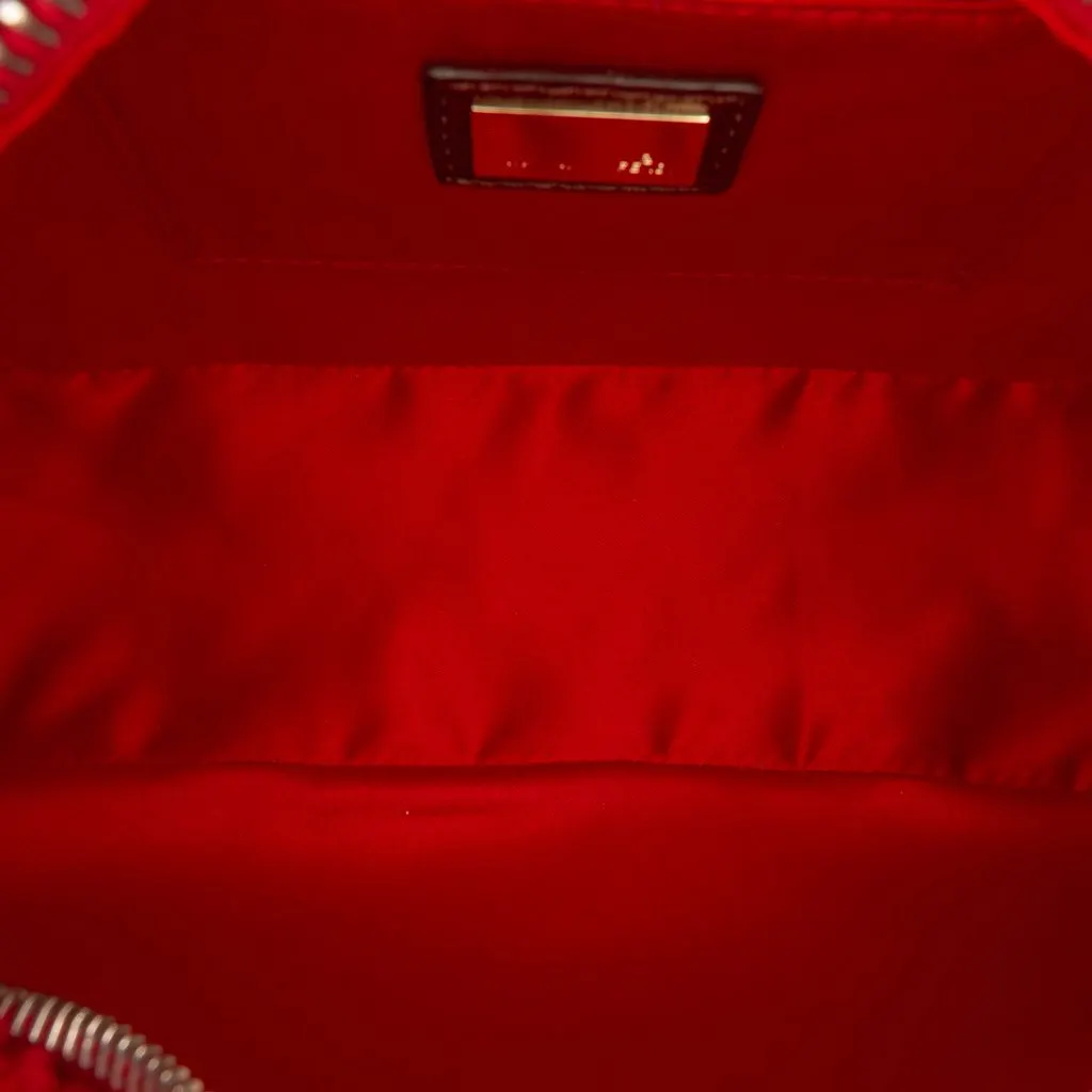 Fendi Embroidered Canvas Squirrel Satchel Brown Very good - Model View