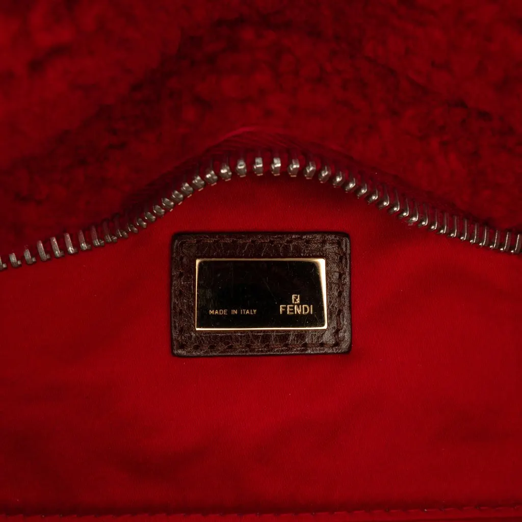 Fendi Embroidered Canvas Squirrel Satchel Brown Very good - Box View
