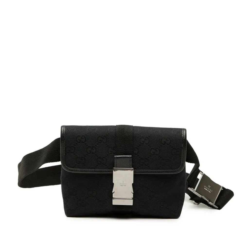 Gucci GG Canvas Belt Bag Black Very good - Front View