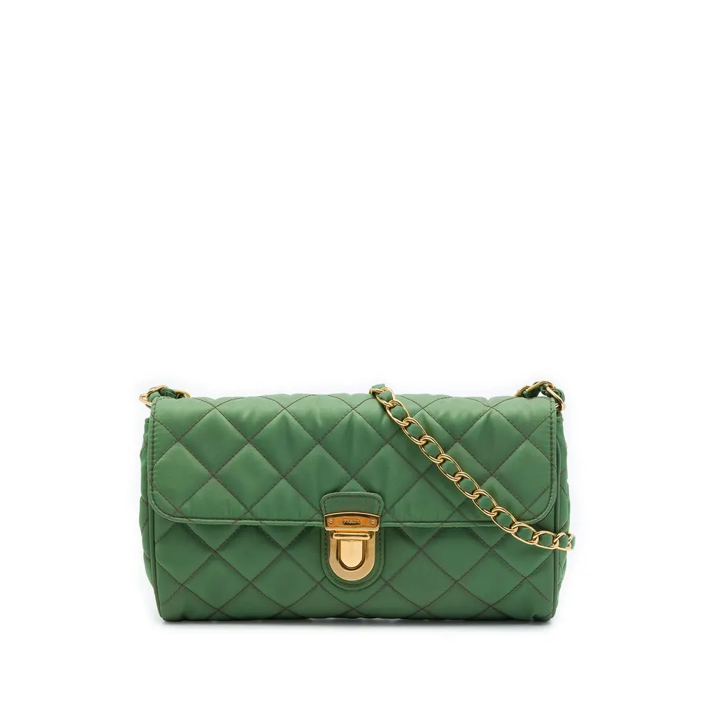 Prada Impuntu Tessuto Chain Crossbody Green Very good - Front View
