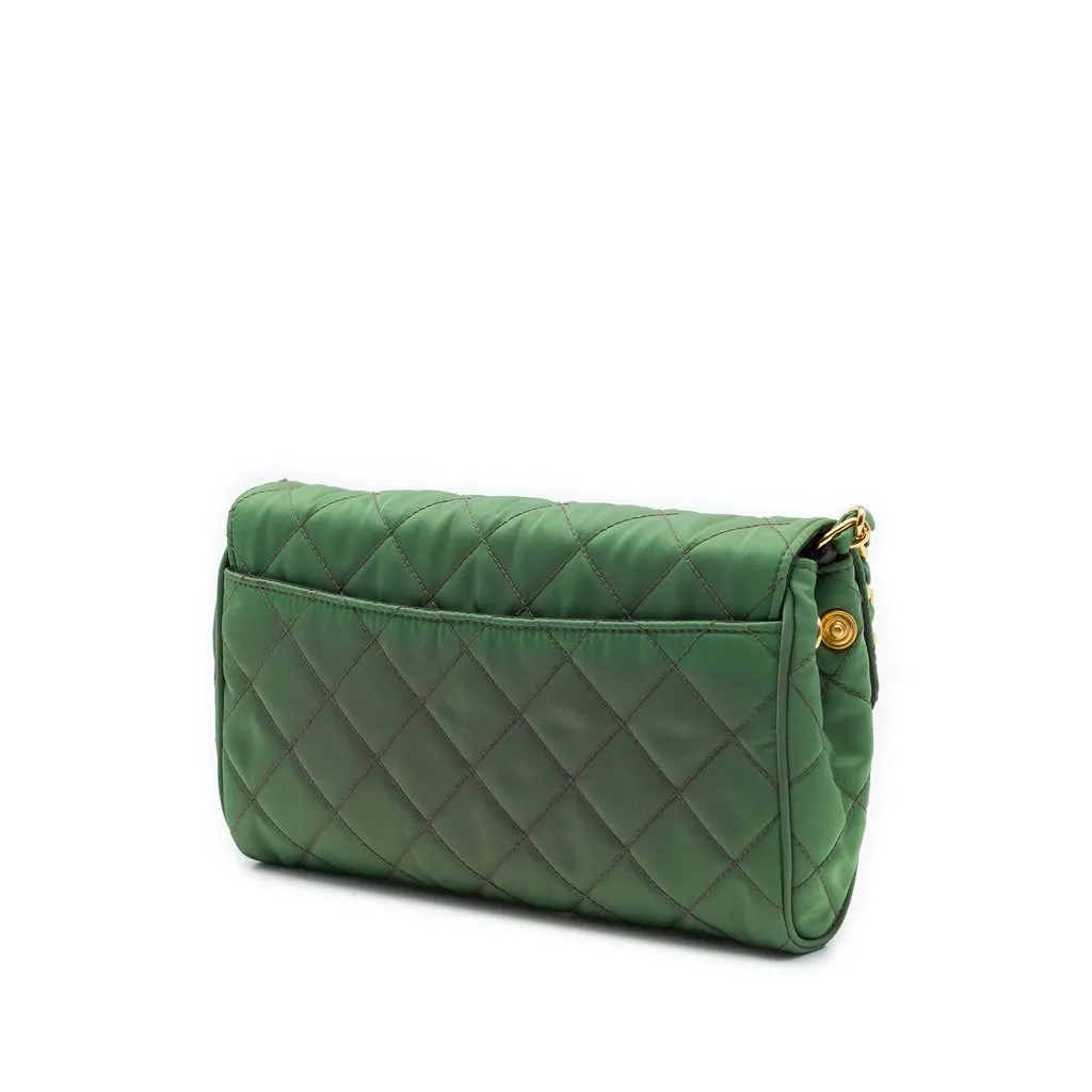 Prada Impuntu Tessuto Chain Crossbody Green Very good - Back View