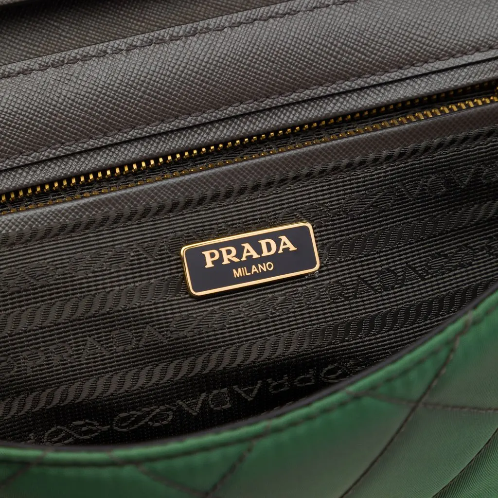 Prada Impuntu Tessuto Chain Crossbody Green Very good - Box View