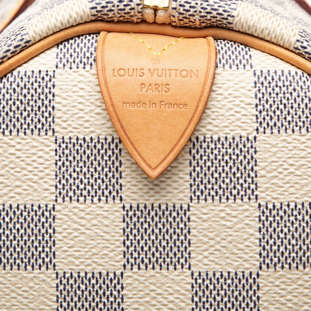 Louis Vuitton Damier Azur Speedy 30 White Canvas Good - Box View