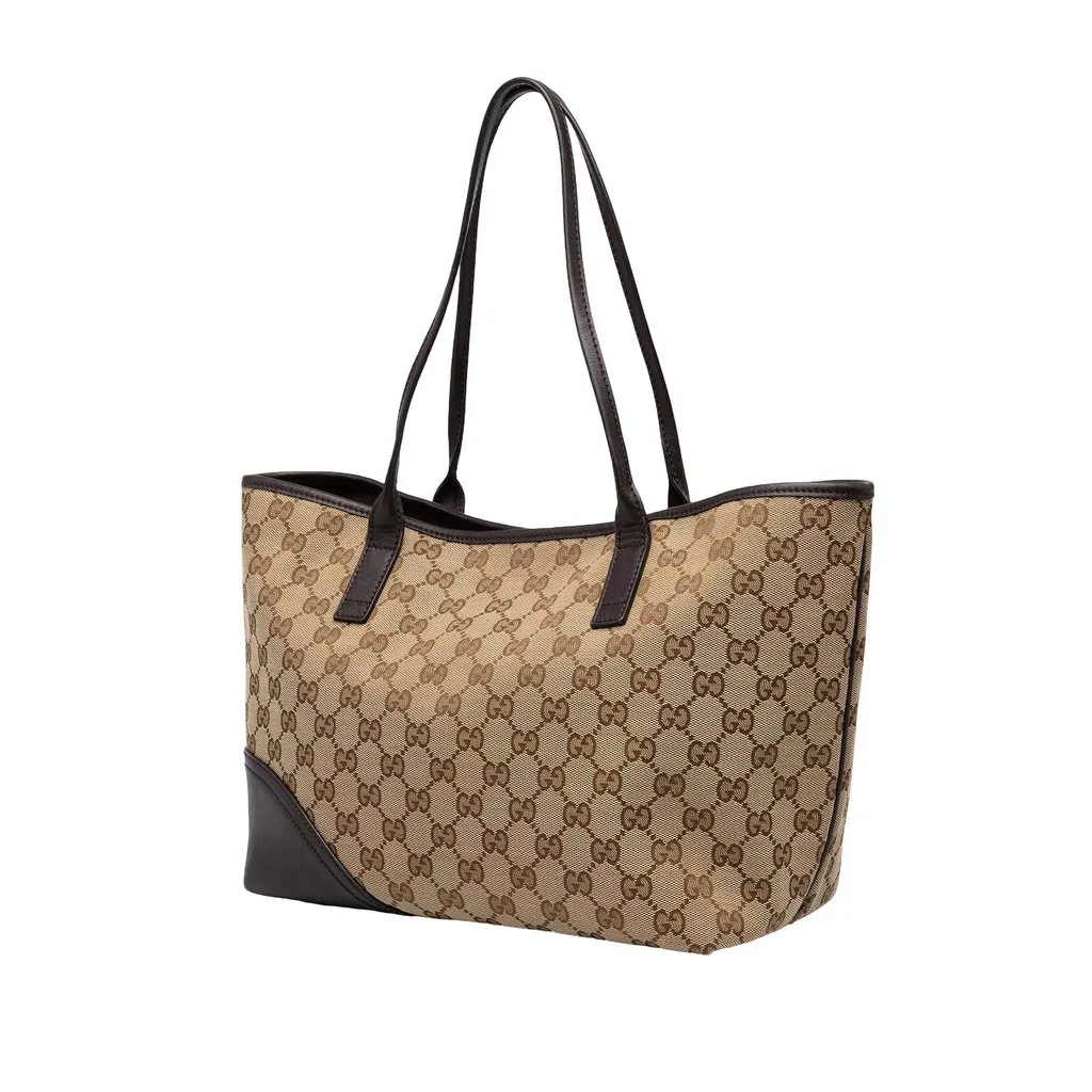 Gucci GG Canvas New Britt Tote Beige Canvas Good - Back View