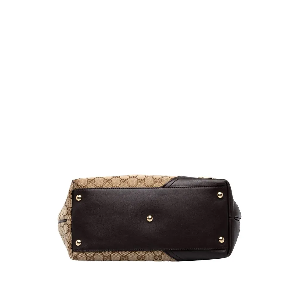 Gucci GG Canvas New Britt Tote Beige Canvas Good - Inside View