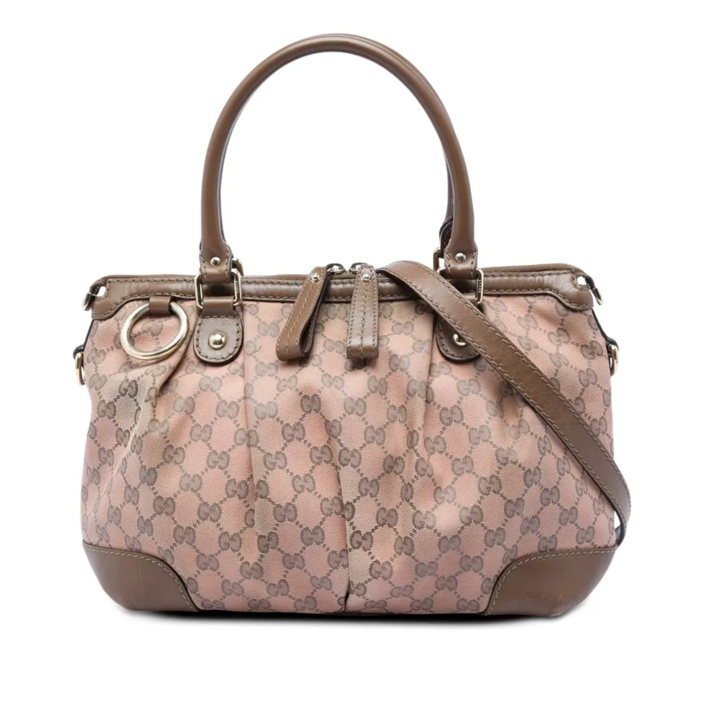 Gucci GG Canvas Sukey Satchel Beige Very good - Front View
