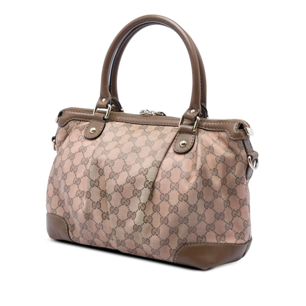 Gucci GG Canvas Sukey Satchel Beige Very good - Back View