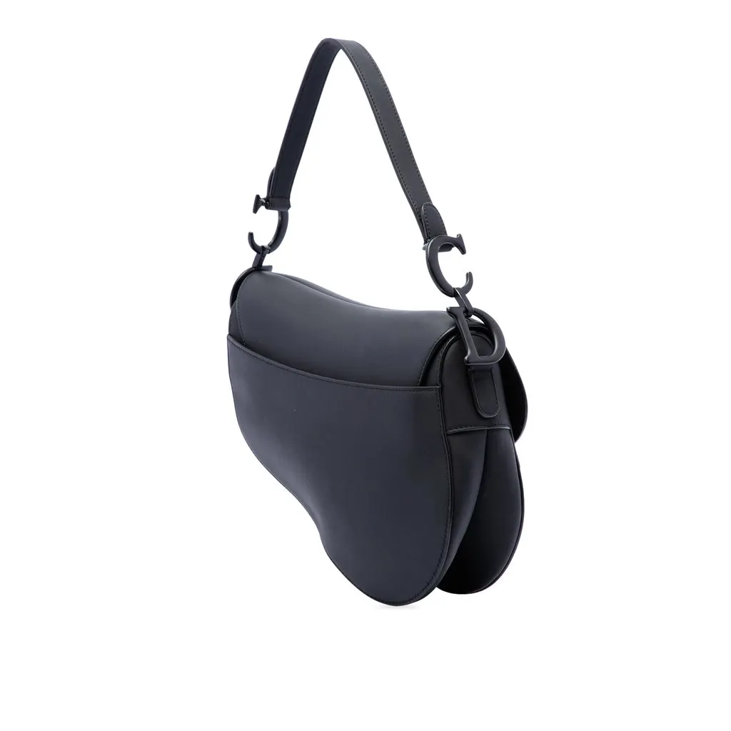 Dior Ultra Matte Calfskin Saddle Bag Black Leather Very good - Back View