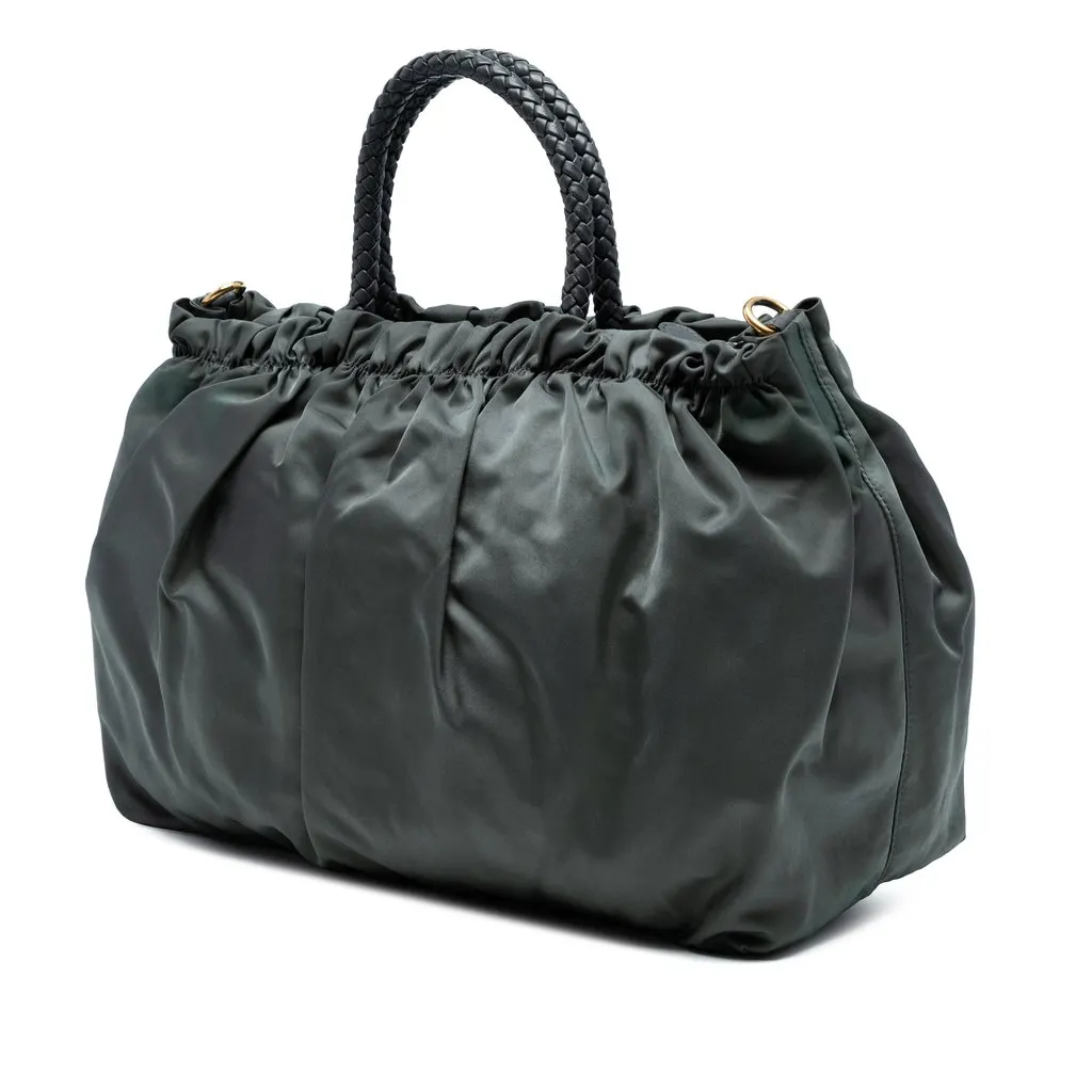 Prada Tessuto Bow Satchel Grey Polyamide Very good - Back View