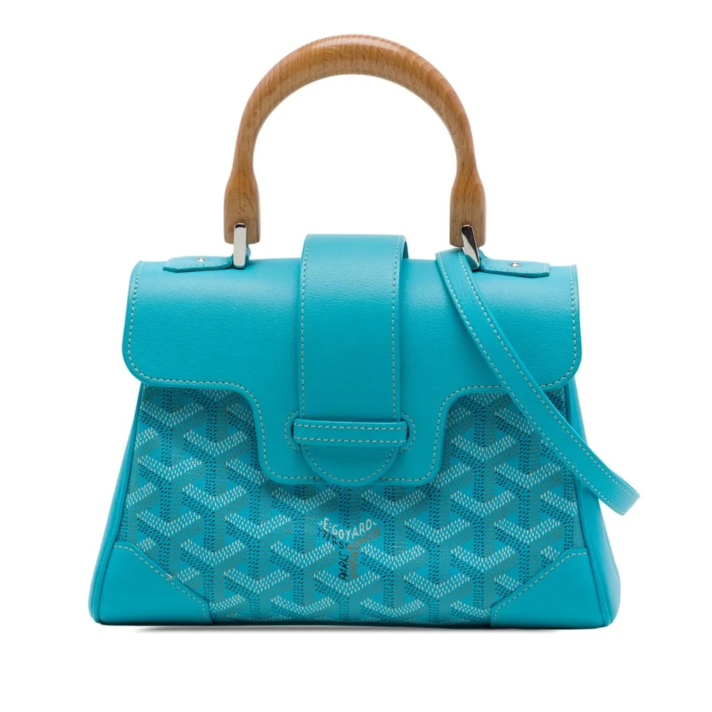 Goyard Mini Goyardine Saigon Souple Blue Very good - Front View